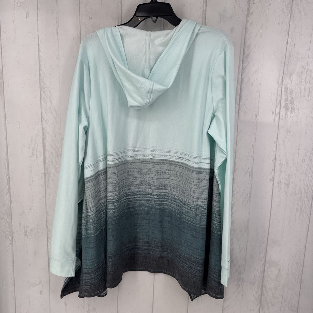 L flowy open front cardi w/ hood