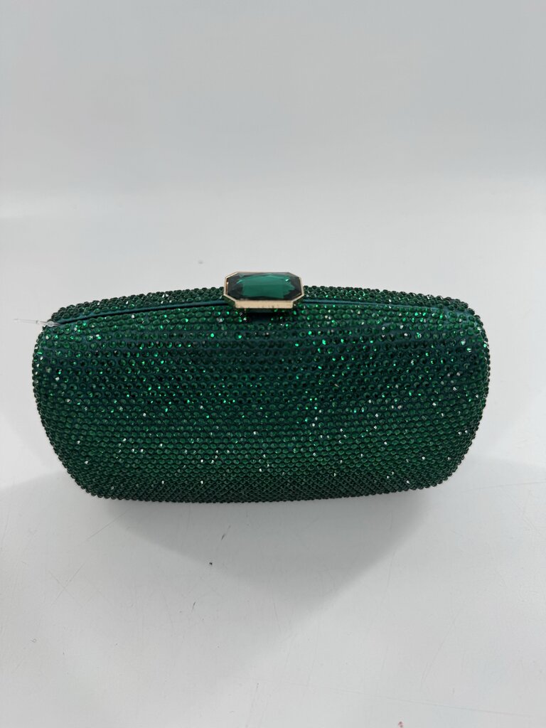 rhinestone clutch w/ detachable gold shoulder chain