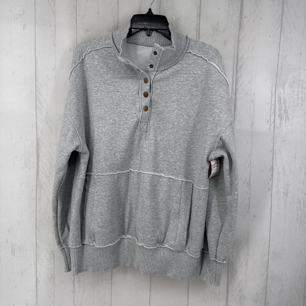 L quarter button down pullover