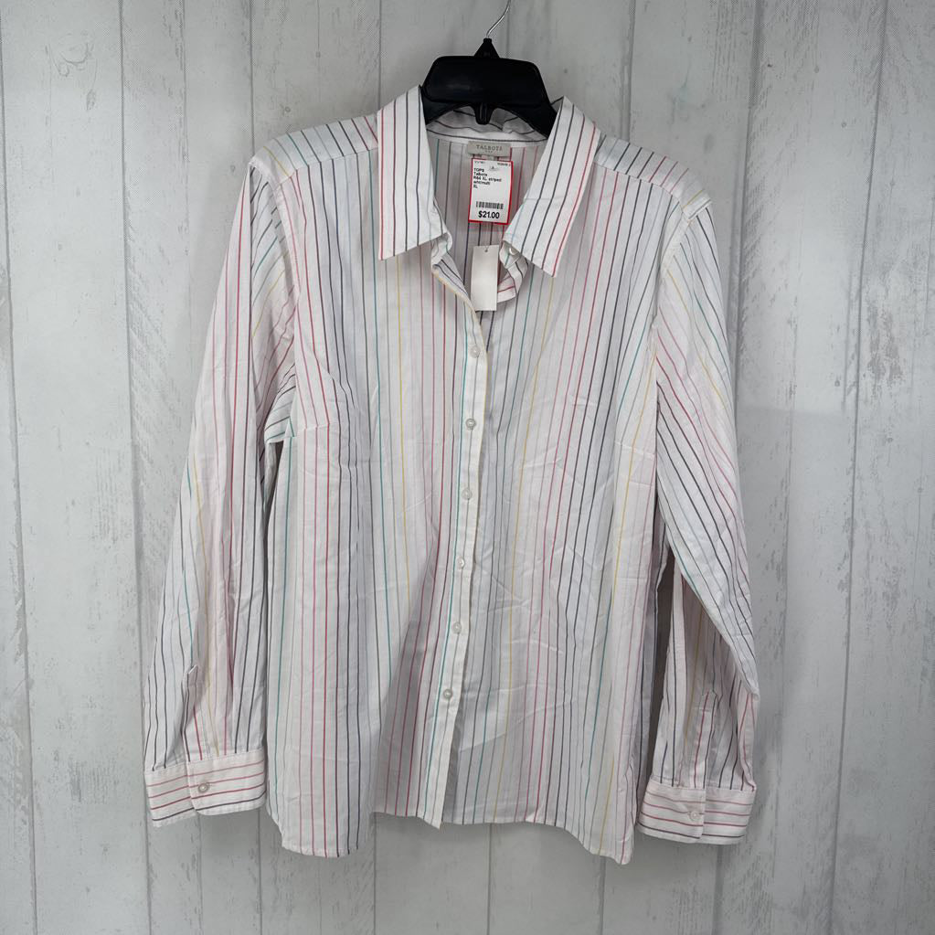 R64 XL striped button down l/s top