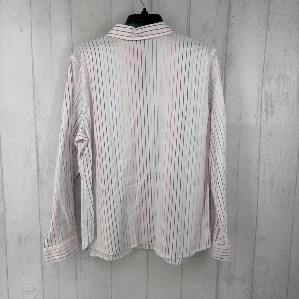 R64 XL striped button down l/s top