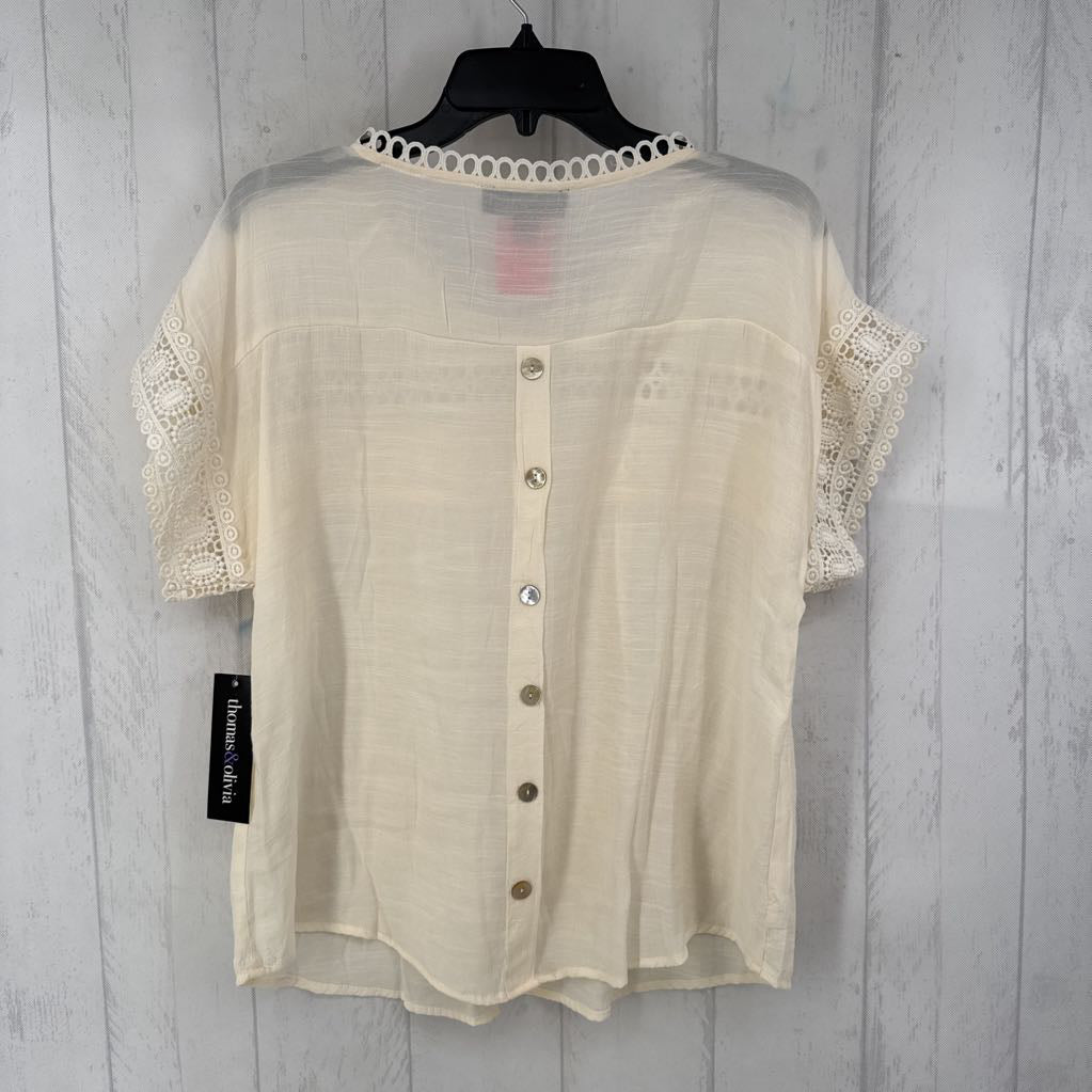 XL crochet detail s/s top