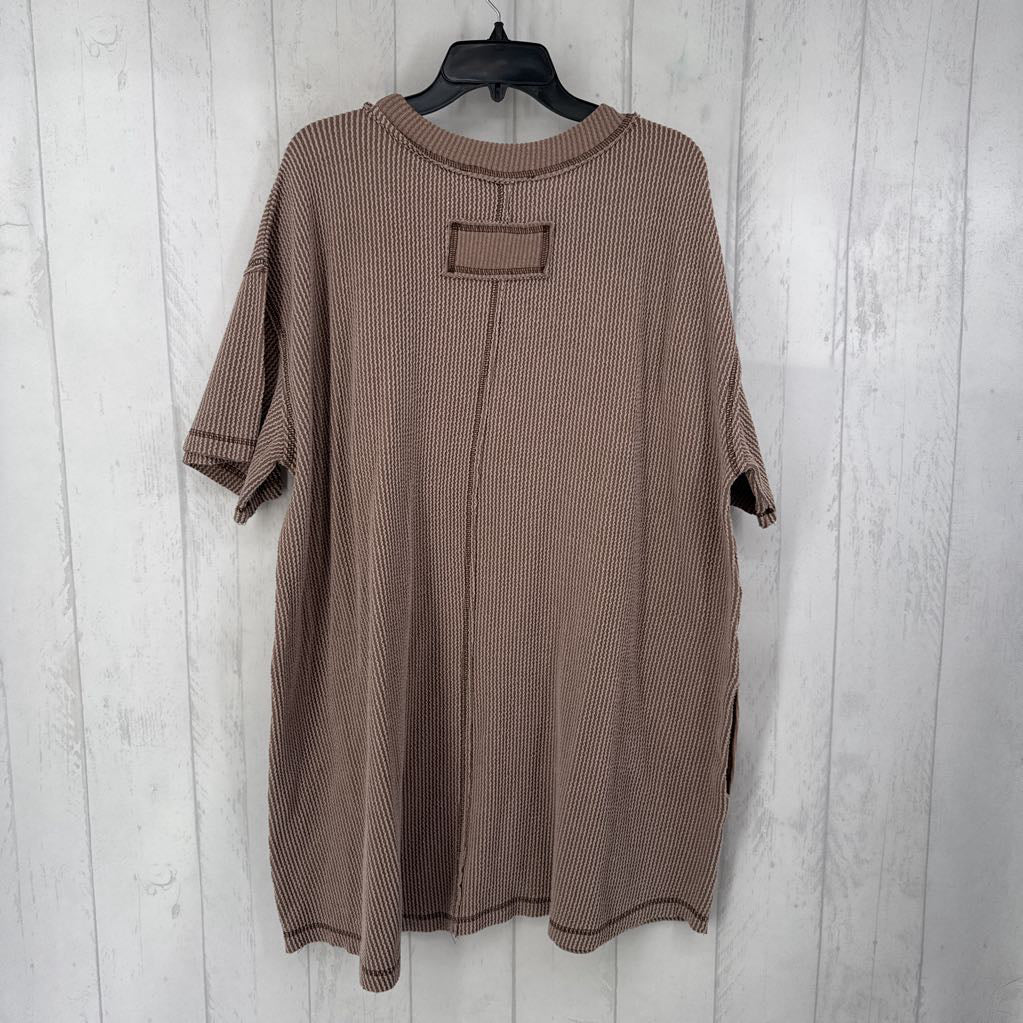 L ribbed s/s a-line dress