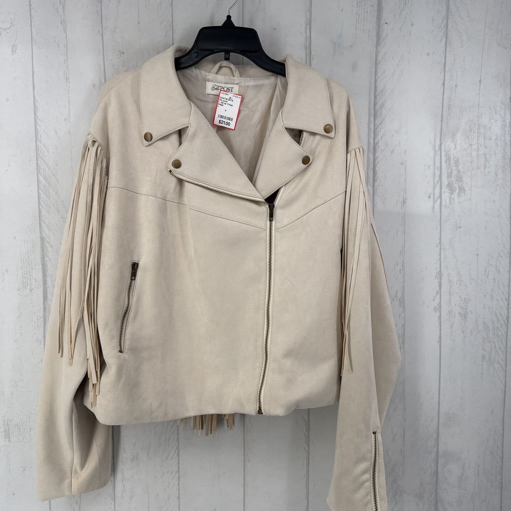 L zip-up fringe jacket