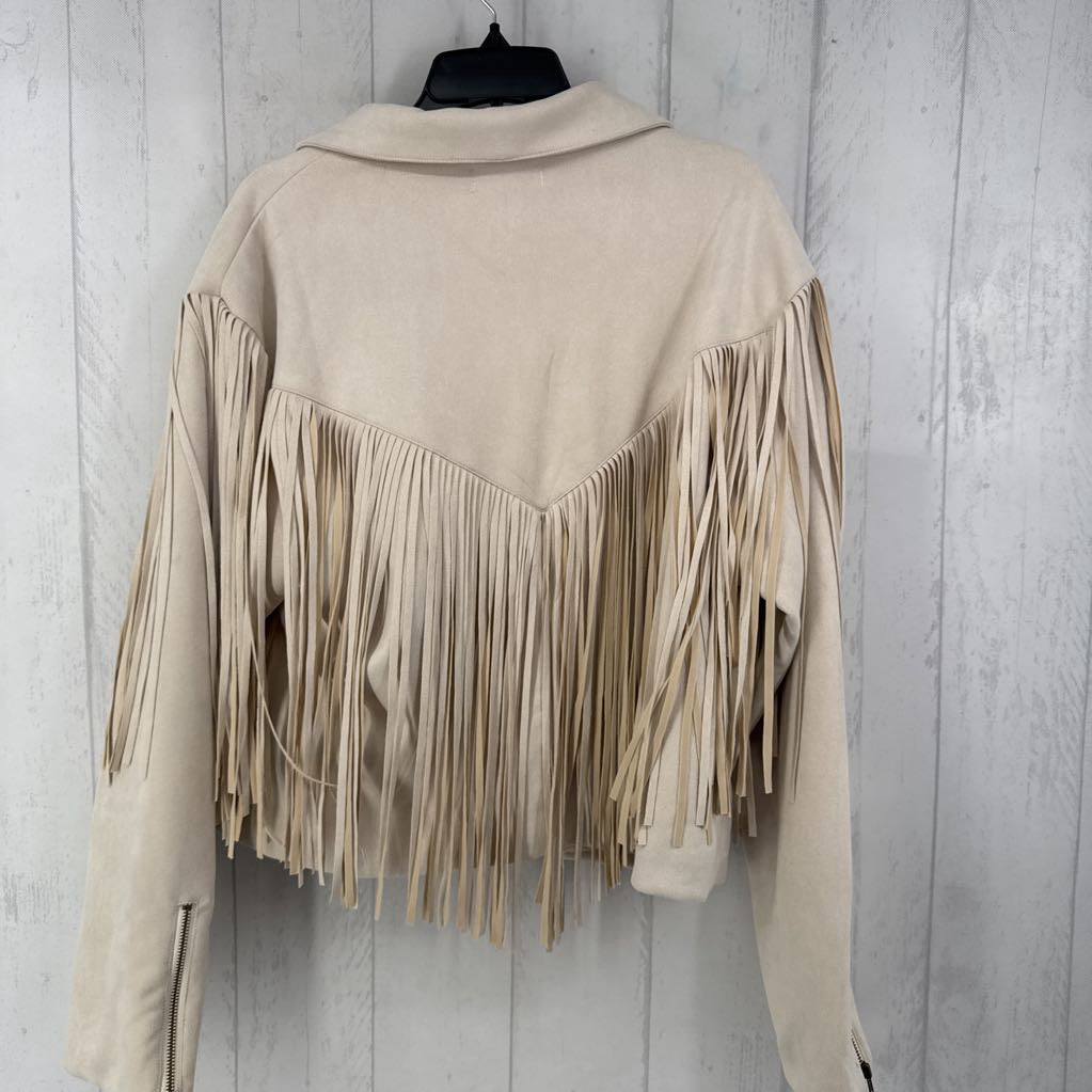 L zip-up fringe jacket