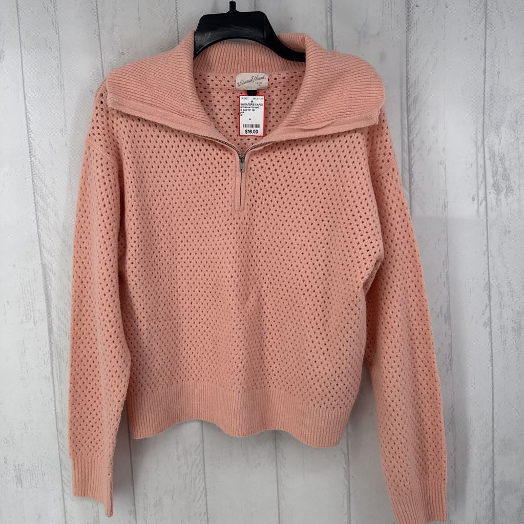 S quarter zip crochet sweater