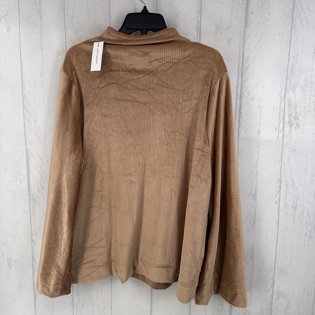 R60 18/20 faux fur ribbed pullover