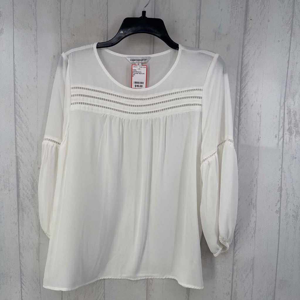 M scoop neck 3/4 slv top