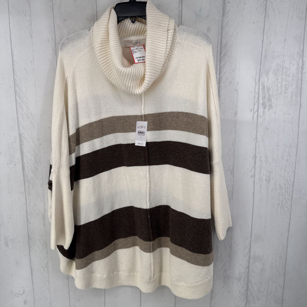 R69 XL striped cowl neck sweater