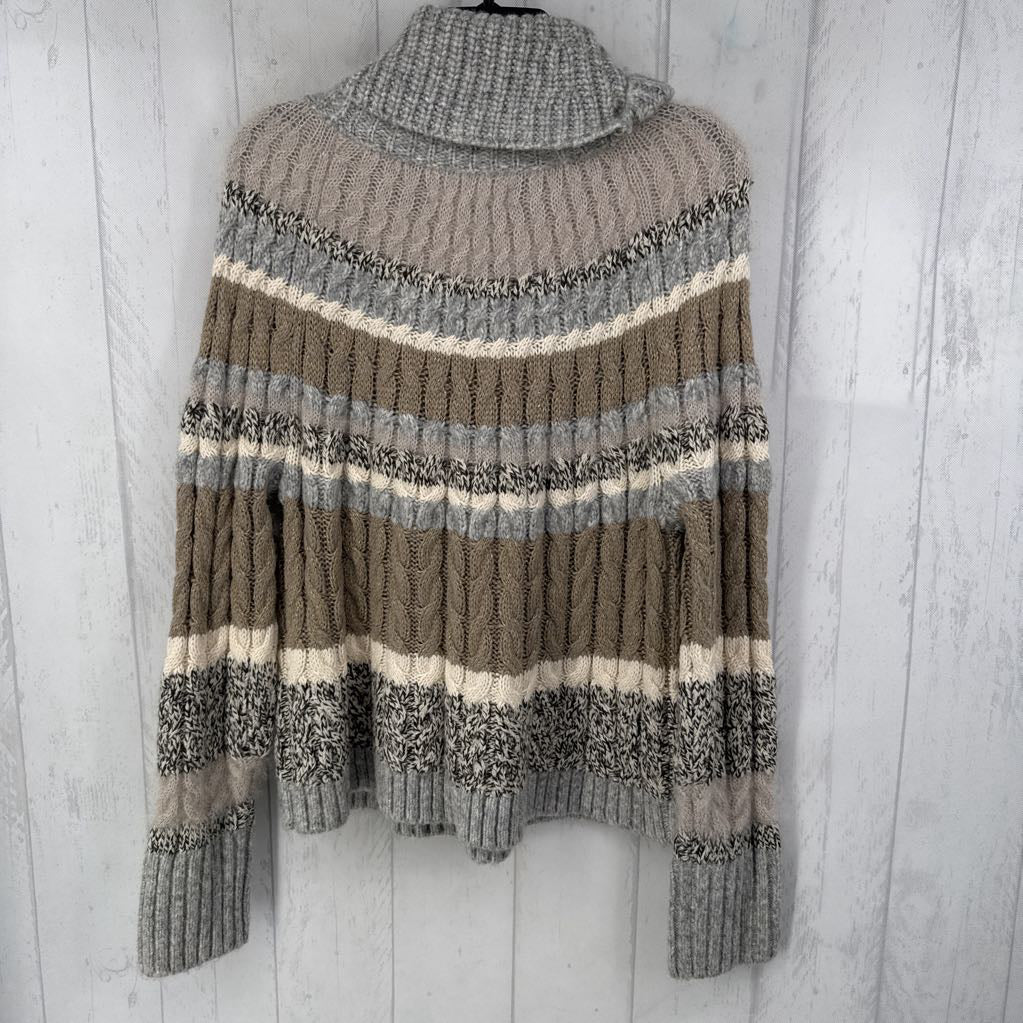 XL striped cowl neck sweater