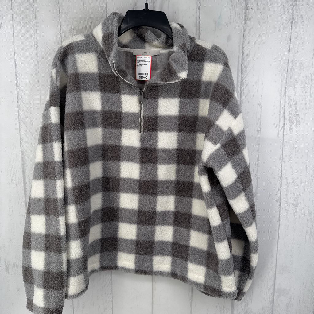 XL plaid sherpa pullover