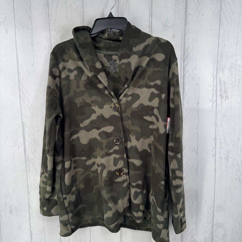 M fleece camo print cardi