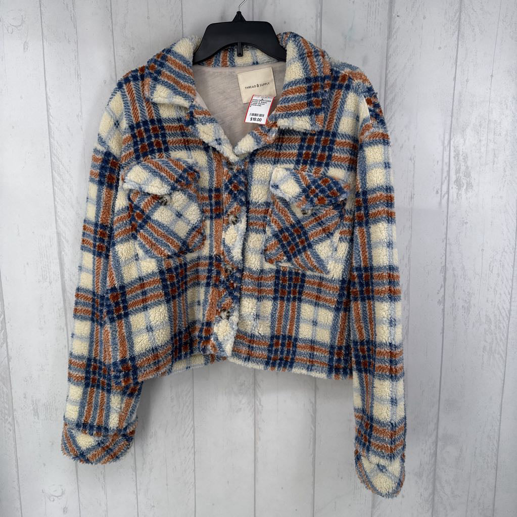S plaid sherpa jacket