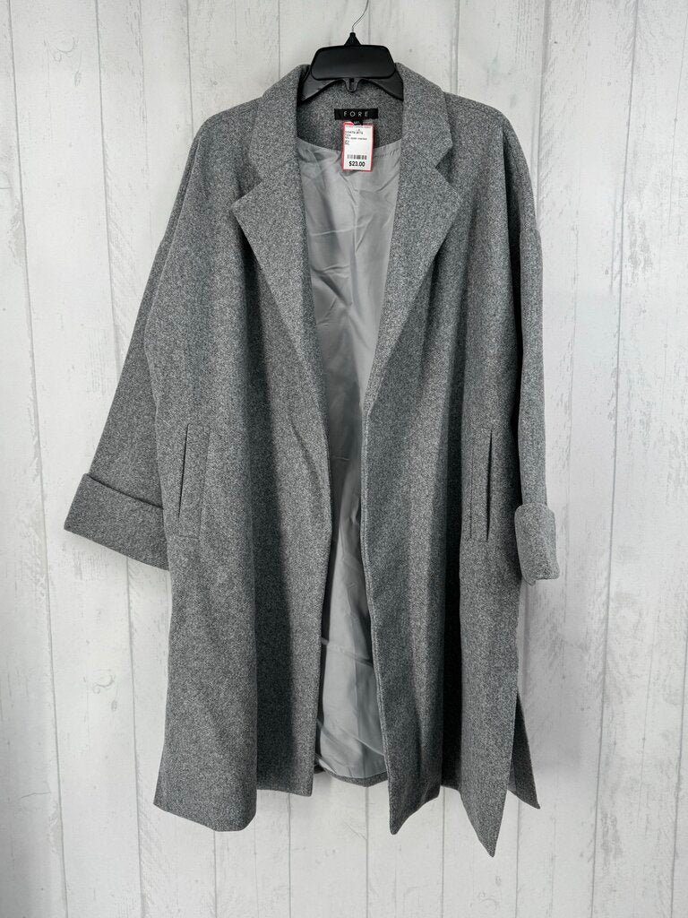 M/L open marled coat