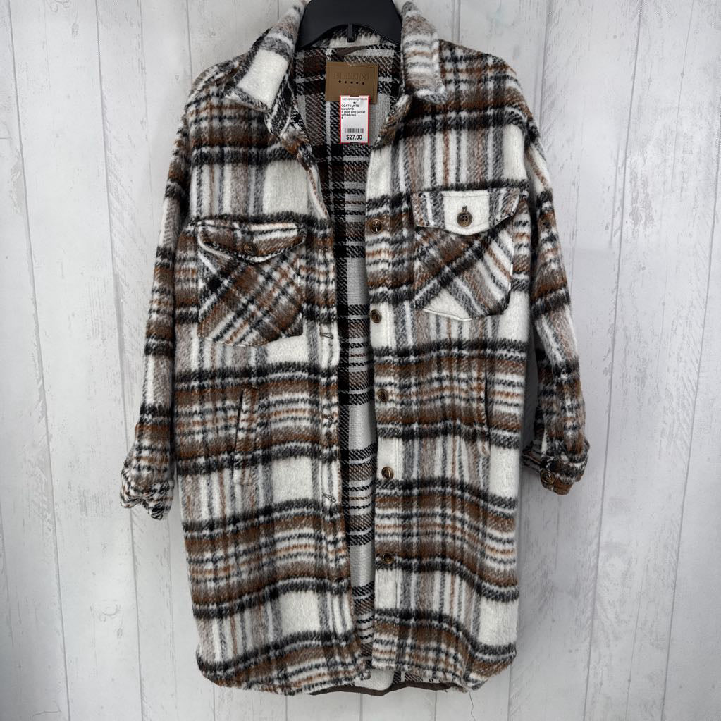 S plaid long jacket