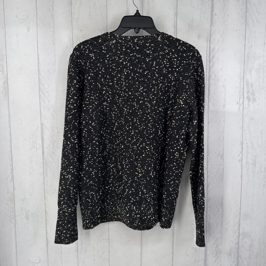 L l/s v-neck textured sweater