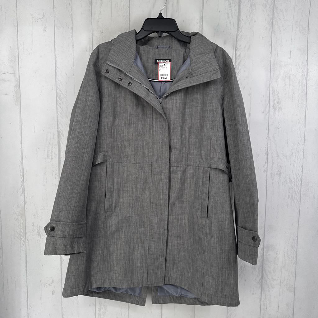 XL l/s nylon zip coat w/ hood