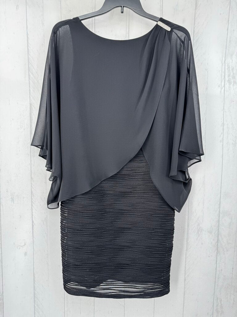 10 sheer overlay pleated dress