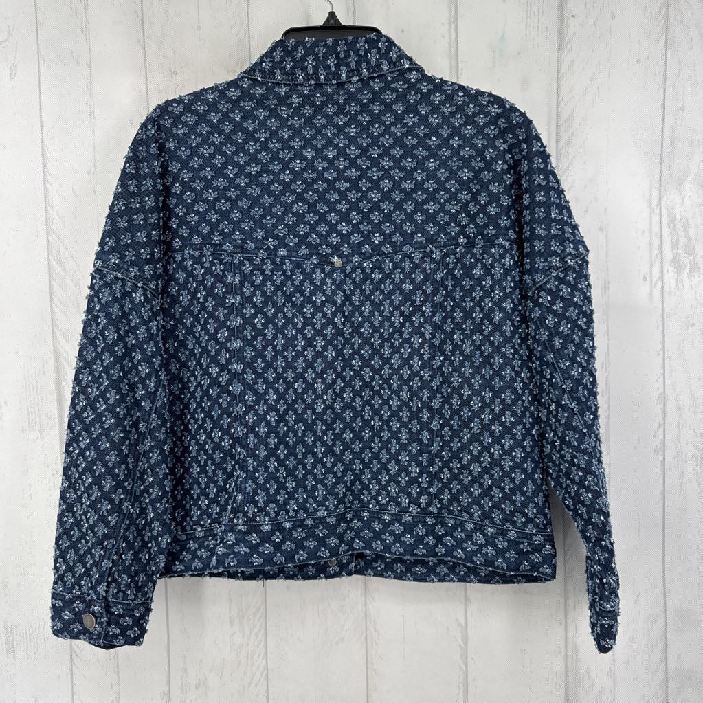 S textured denim jacket