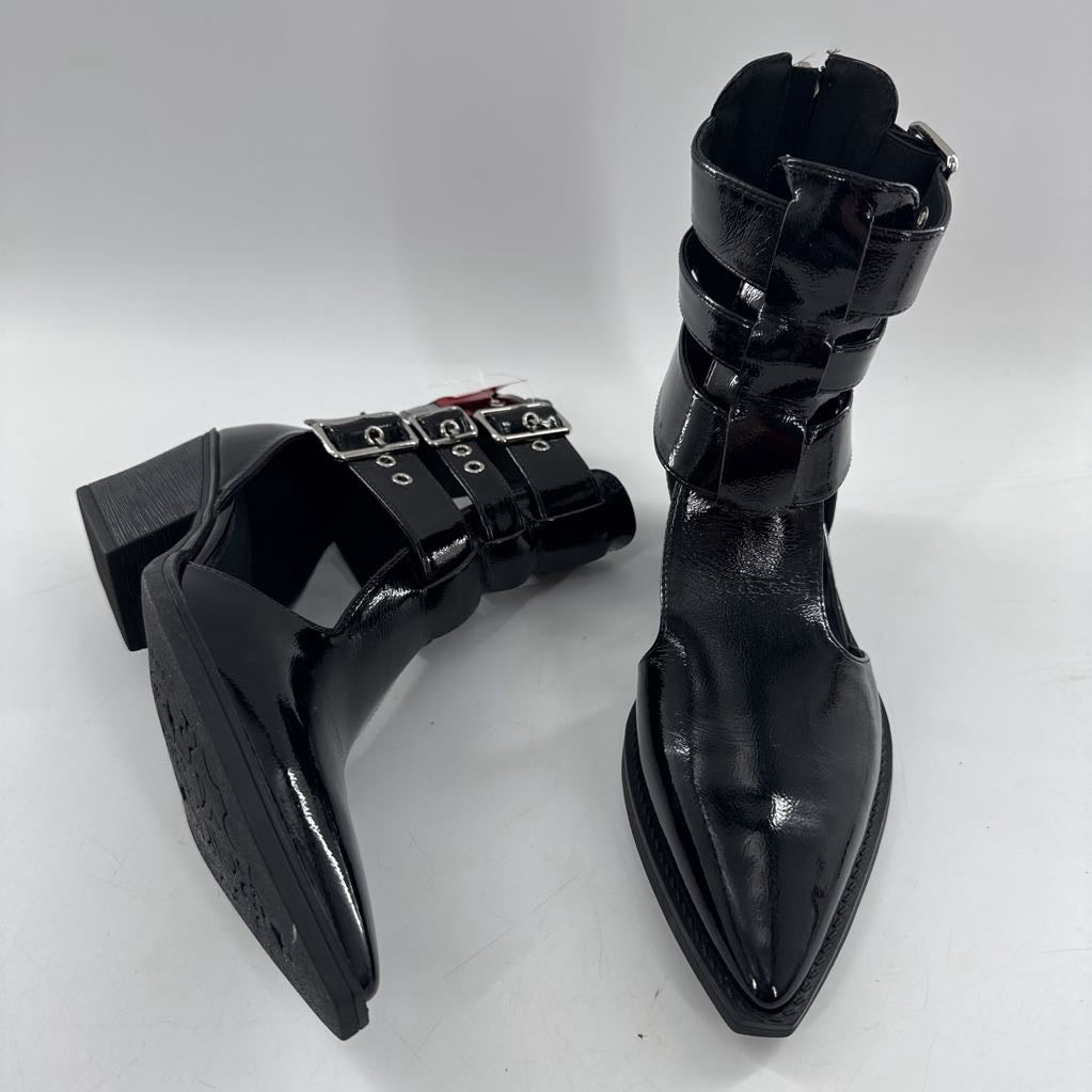 6 patent pointy toe cutout ankle boots