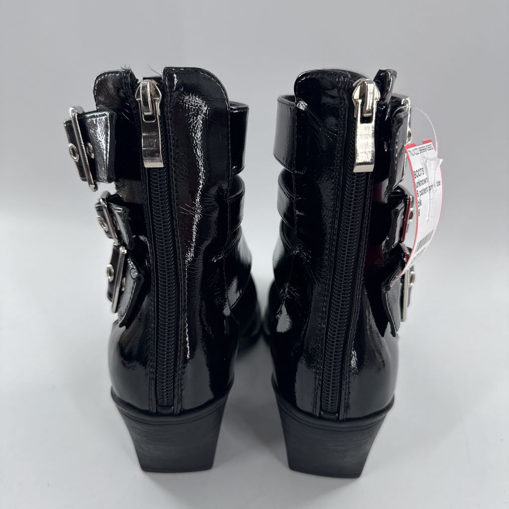 6 patent pointy toe cutout ankle boots