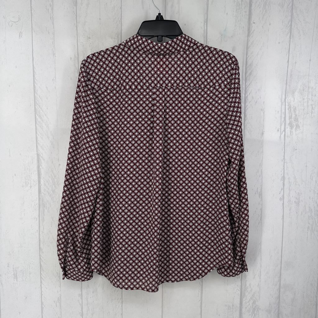 M l/s diamond print button shirt