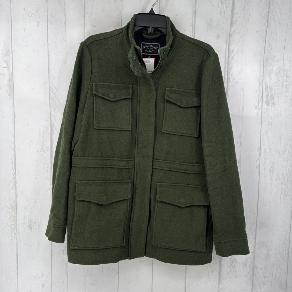L zip wool coat