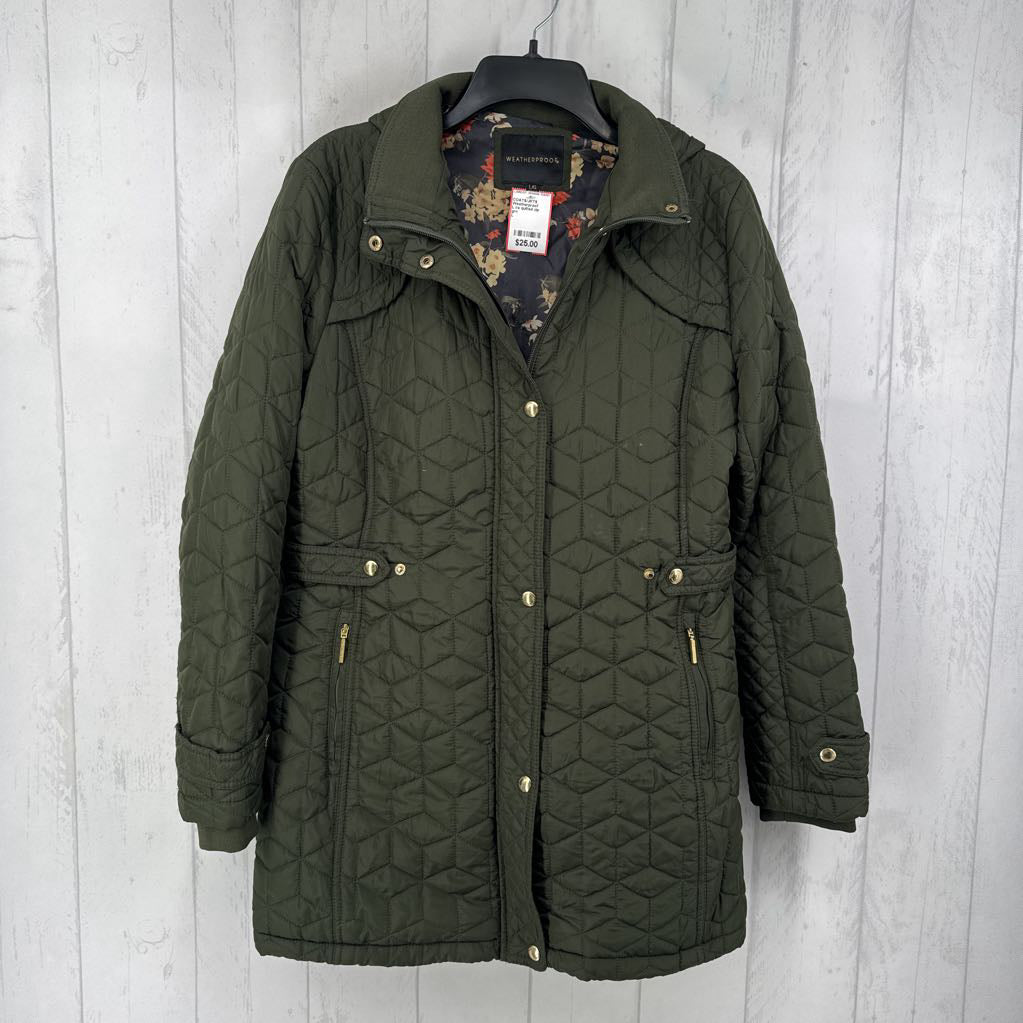 L l/s quilted zip coat