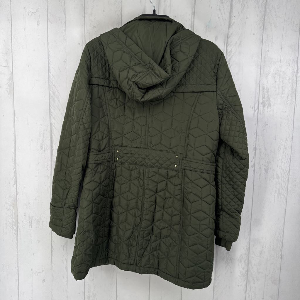 L l/s quilted zip coat