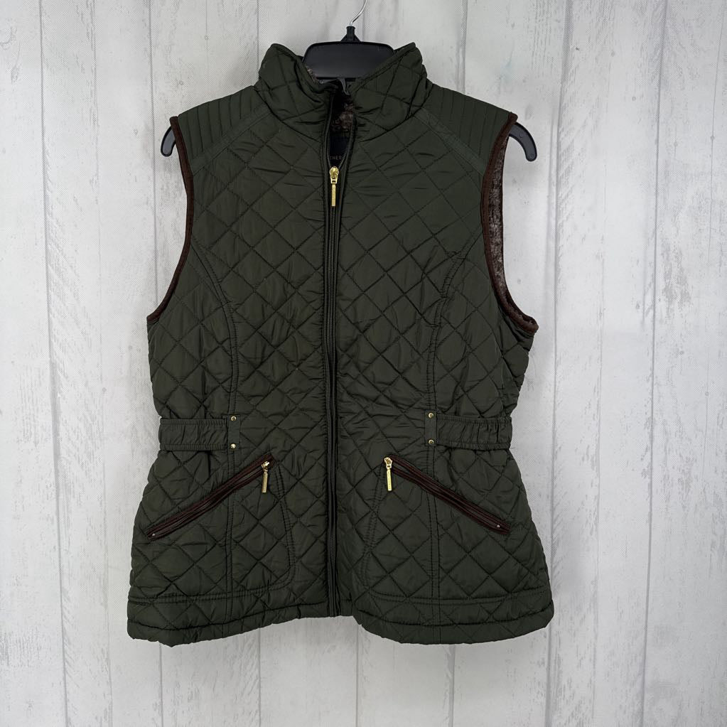M quilted faux fur vest