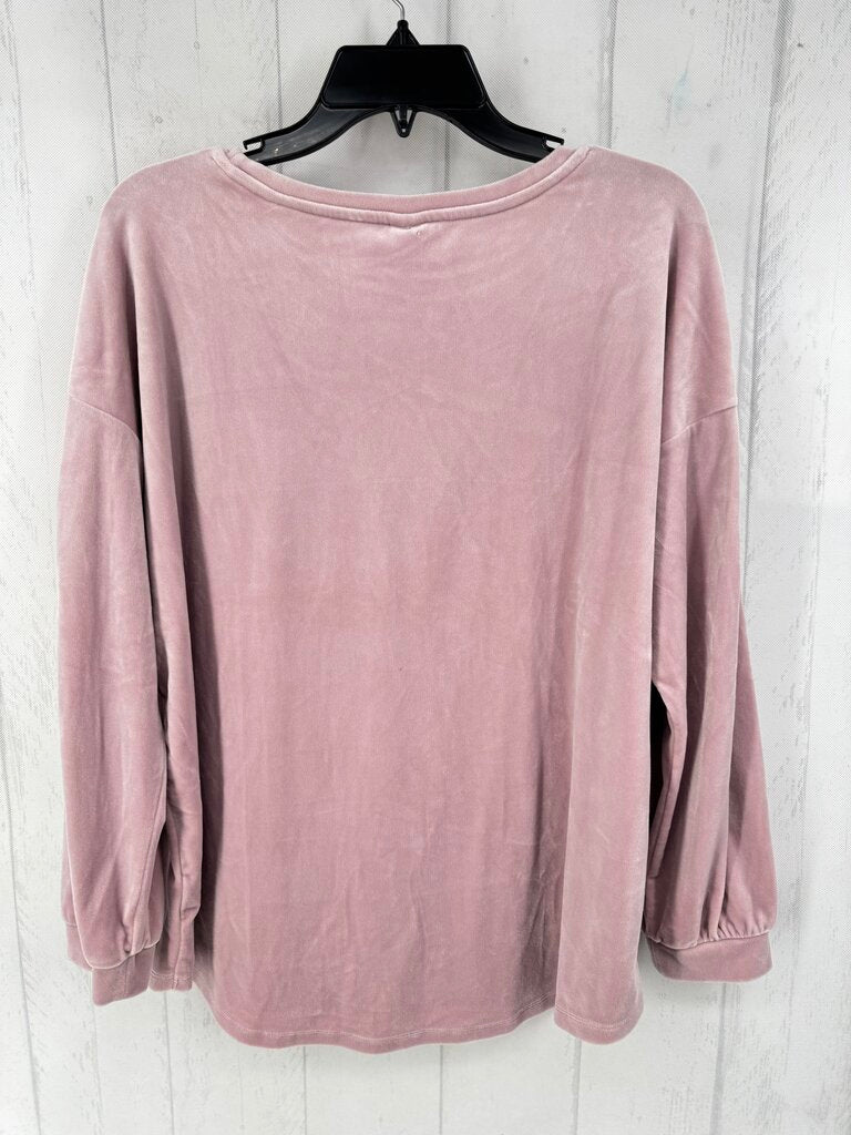 XL velour l/s top