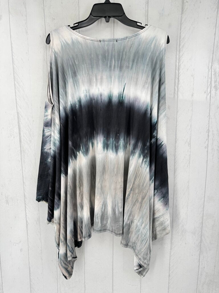 M tie-dye pancho top