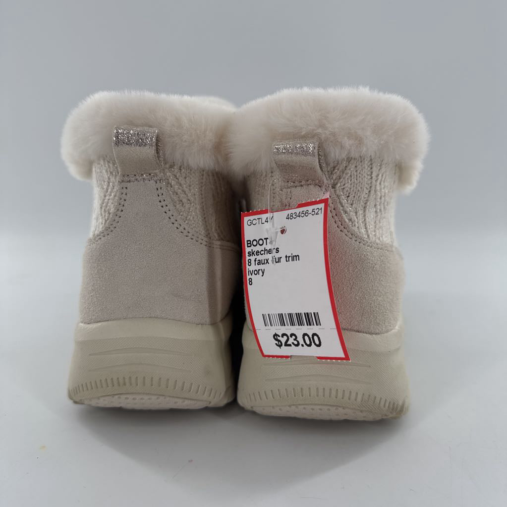 8 faux fur trim ankle boot