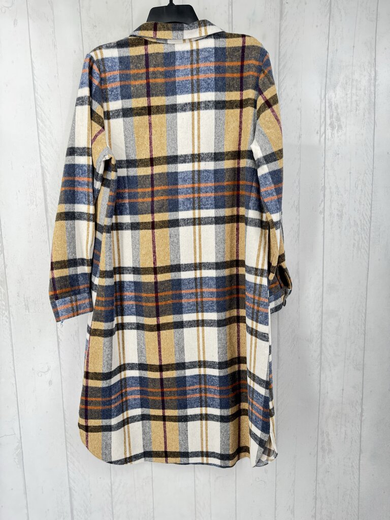 M flannel plaid l/s dress