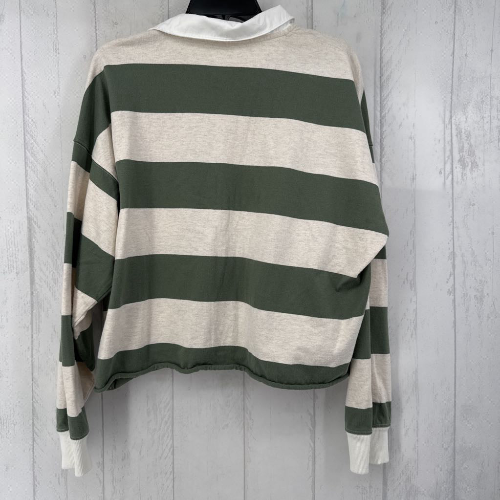 R45 Sporty 1/2 Buttoned Striped l/s