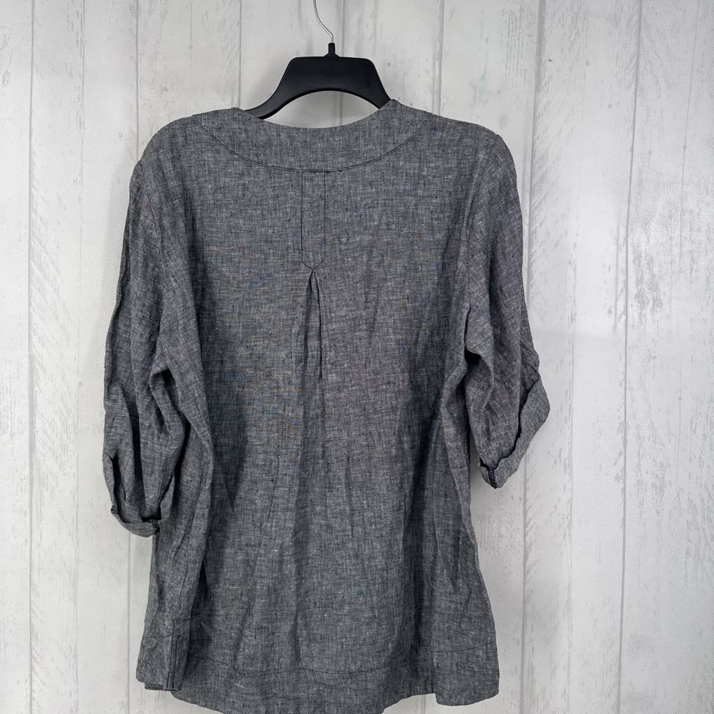 Linen Notch Vneck Top