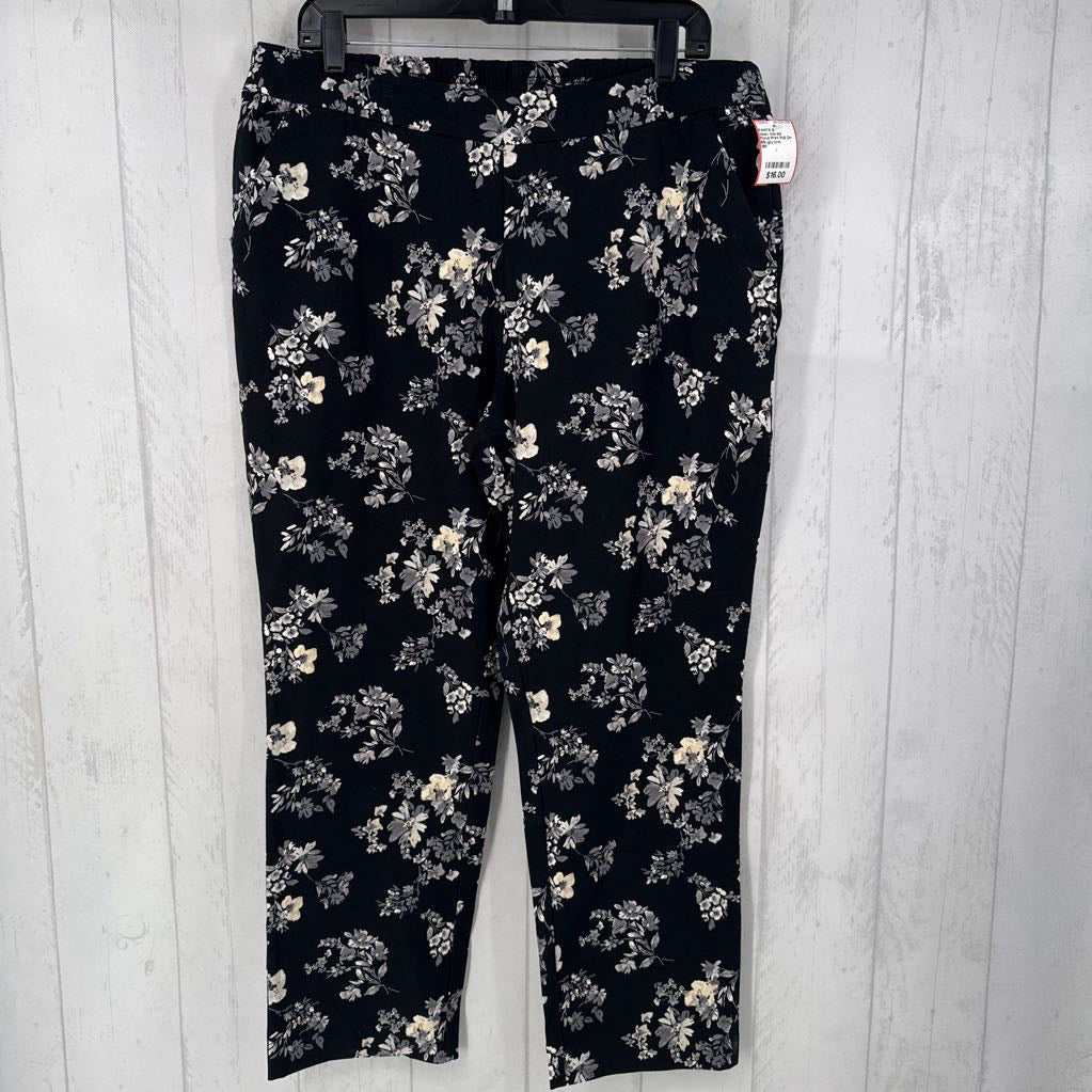 Floral Print Pull On Pants