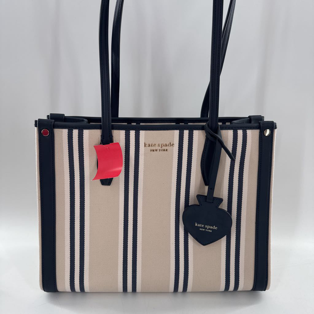 striped canvas med tote bag