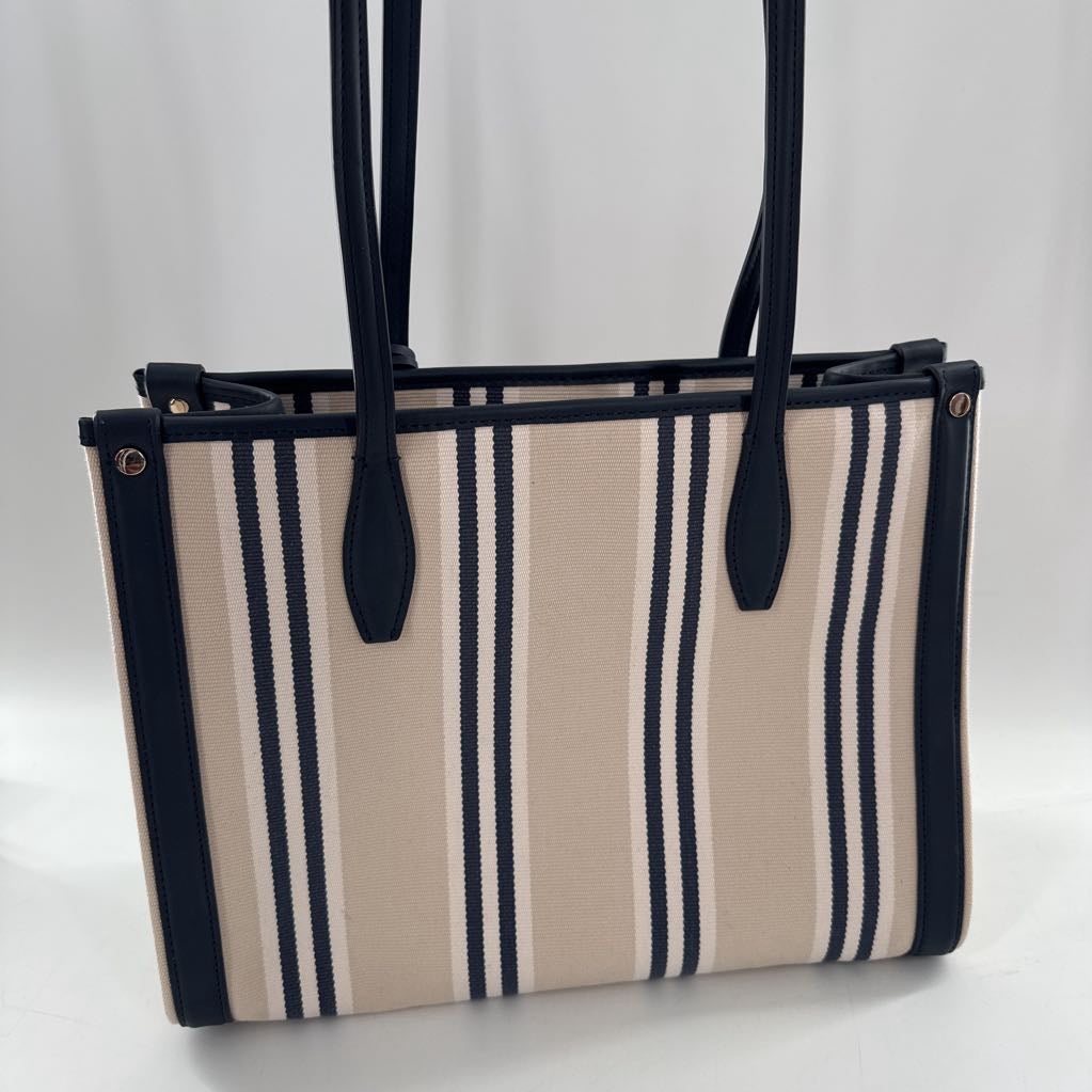 striped canvas med tote bag