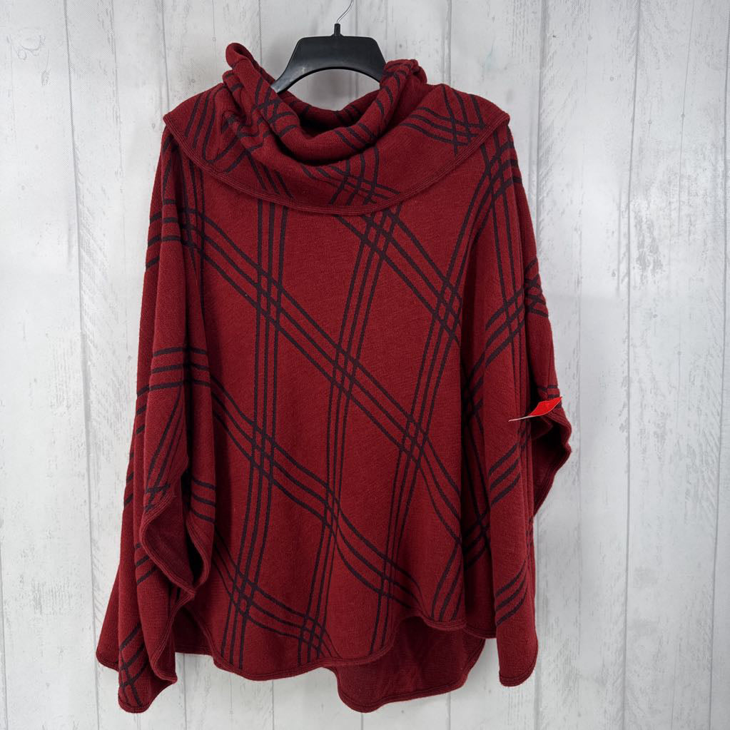 O/S cowl neck poncho