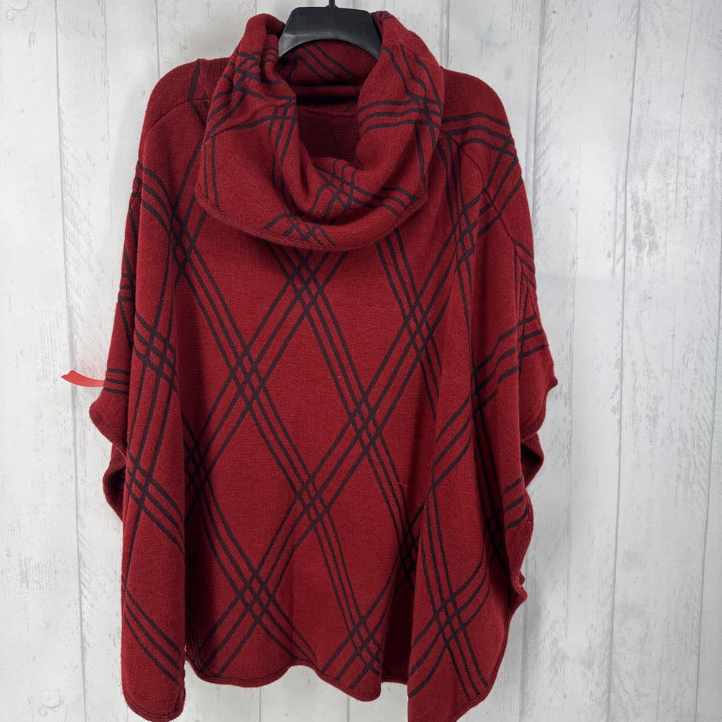 O/S cowl neck poncho