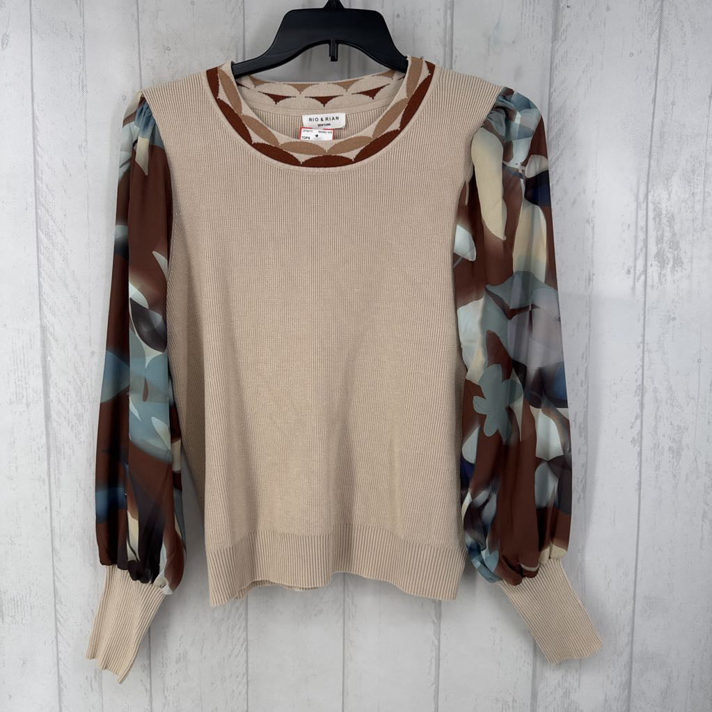 XL mixed media l/s top