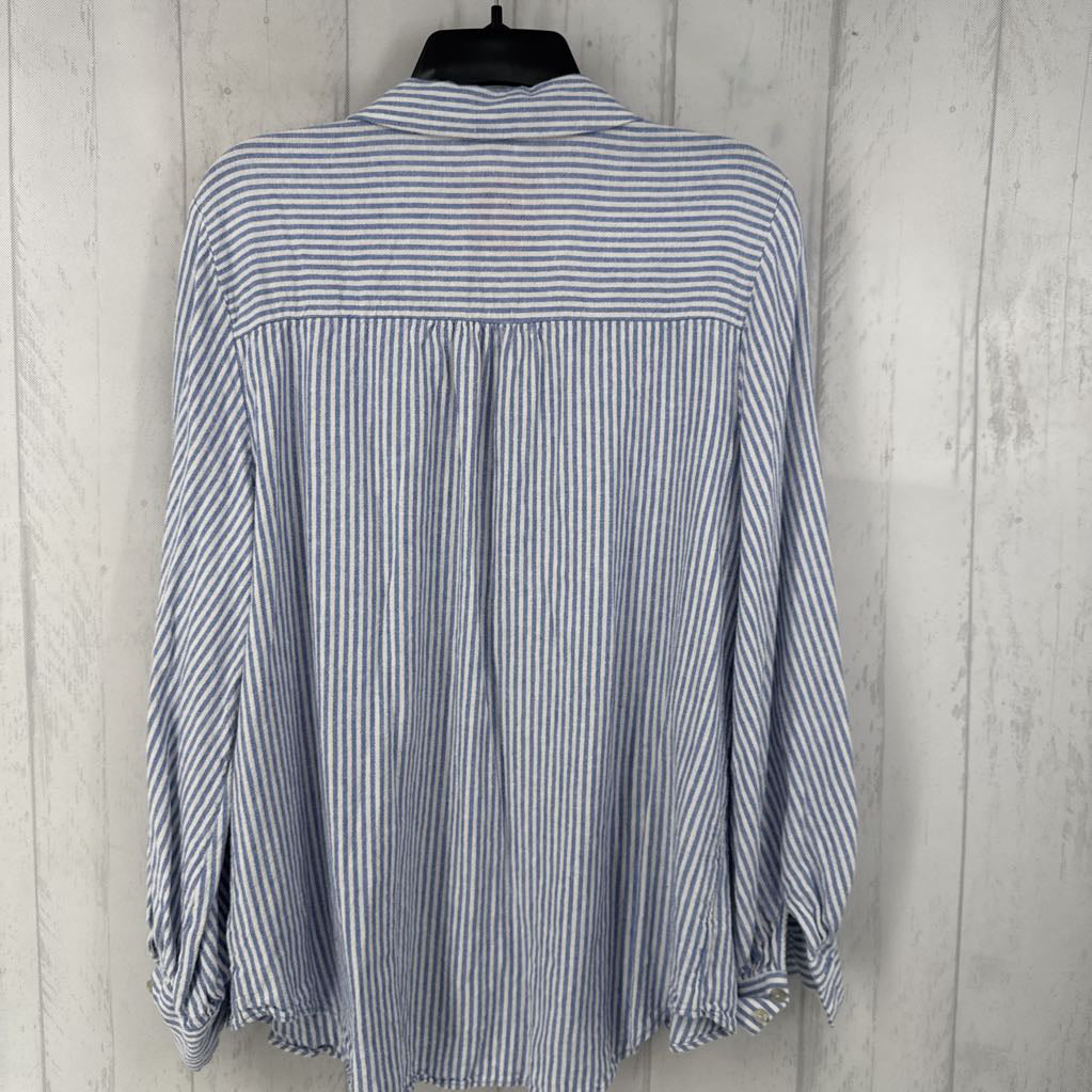 L striped button down l/s top