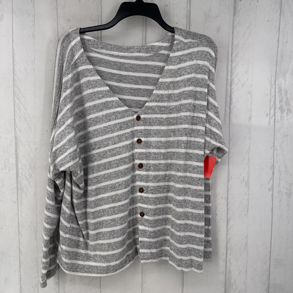 XL striped v-neck cardi