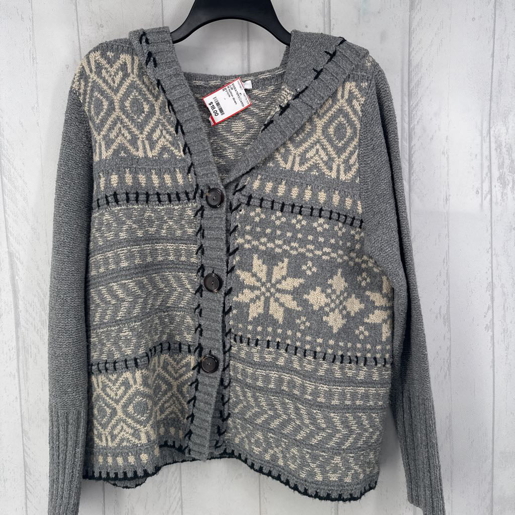 M button down cardi w/ hood