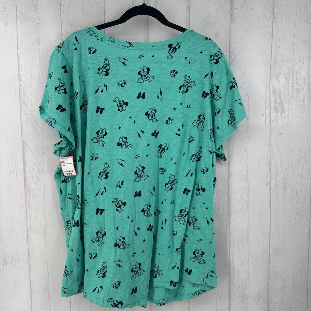 4X minnie mouse v-neck s/s tee