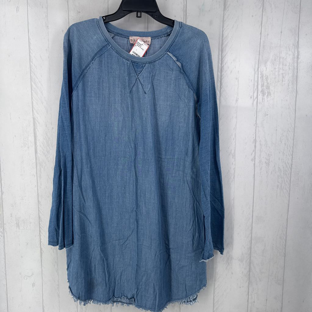 L denim l/s dress