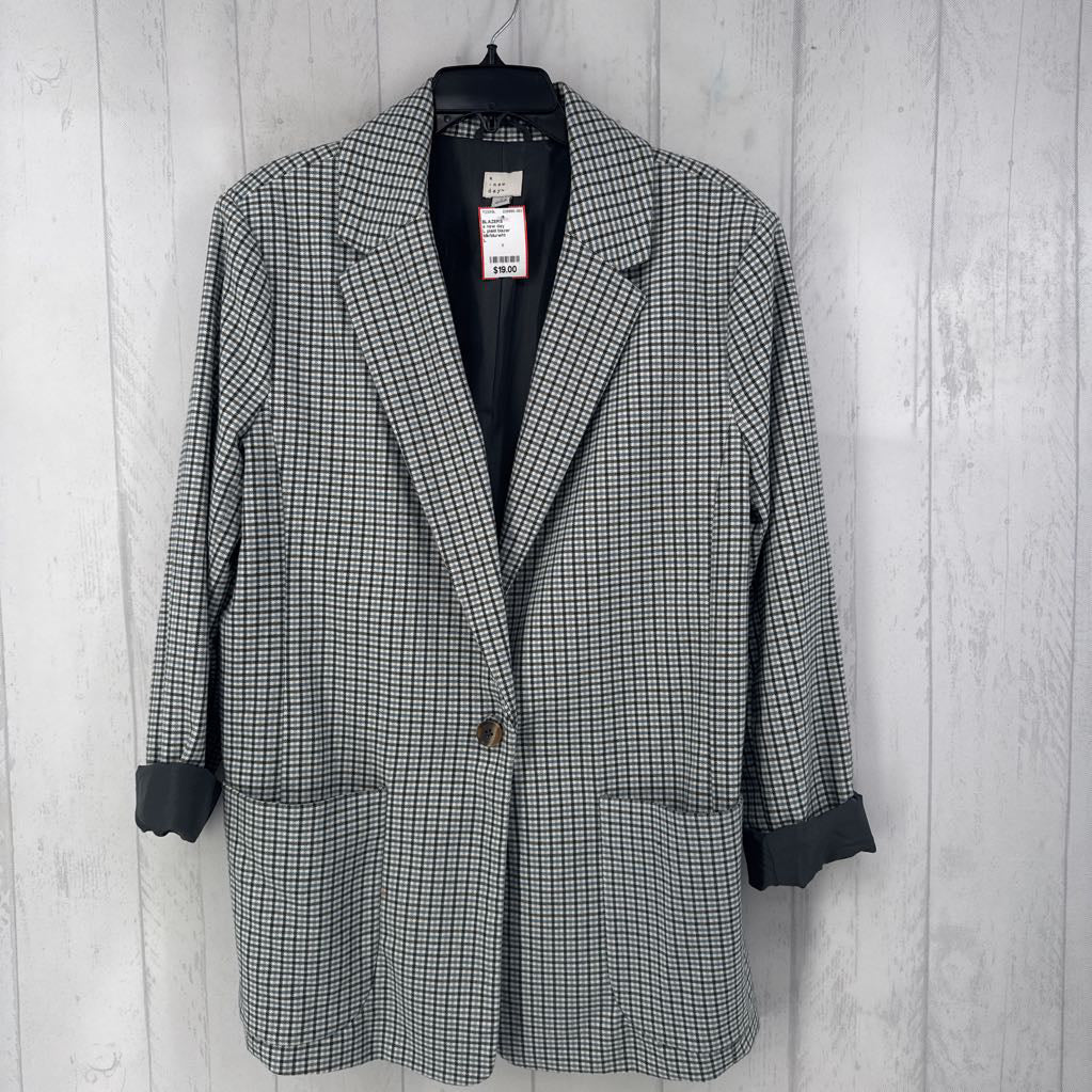 L plaid blazer