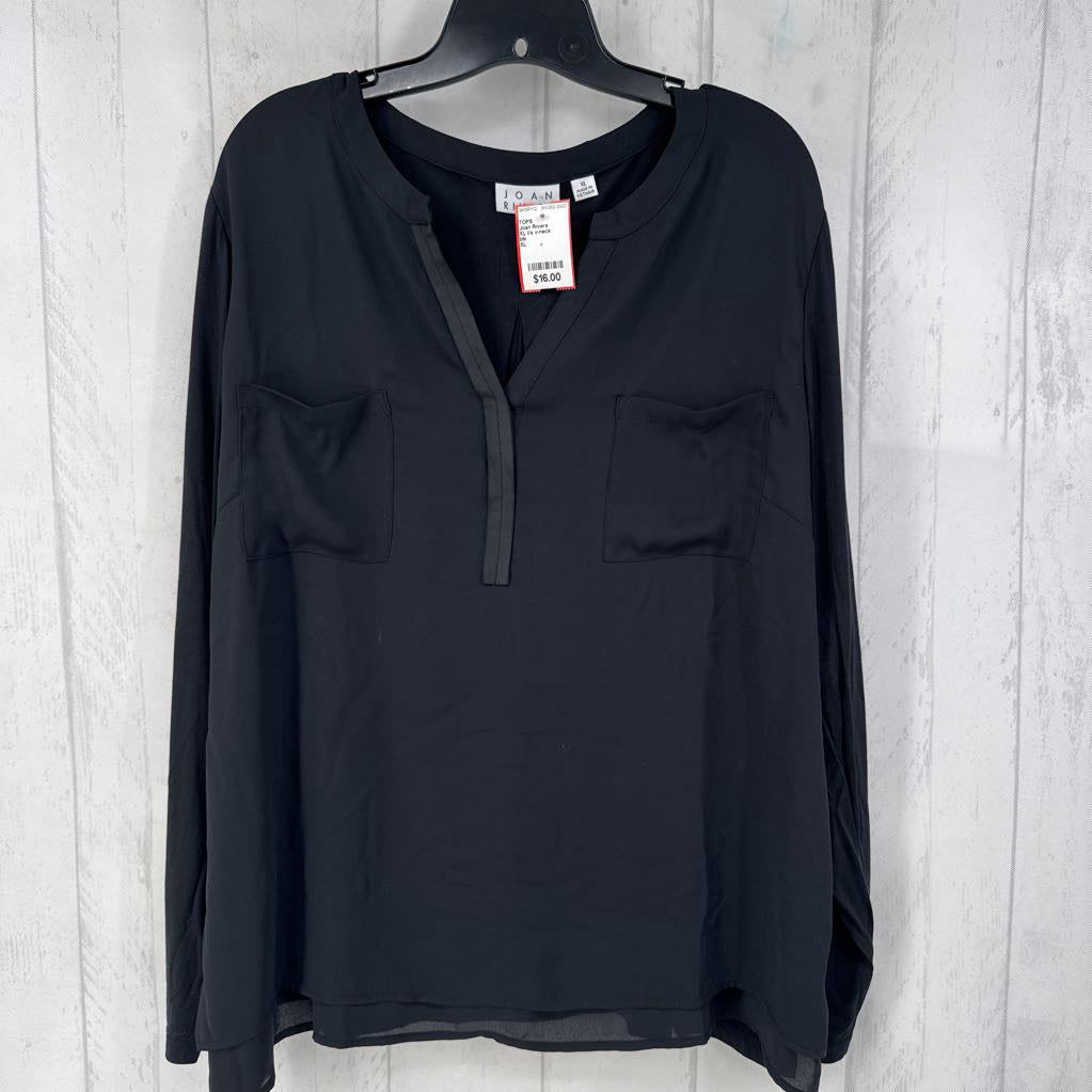 XL l/s v-neck pocket top
