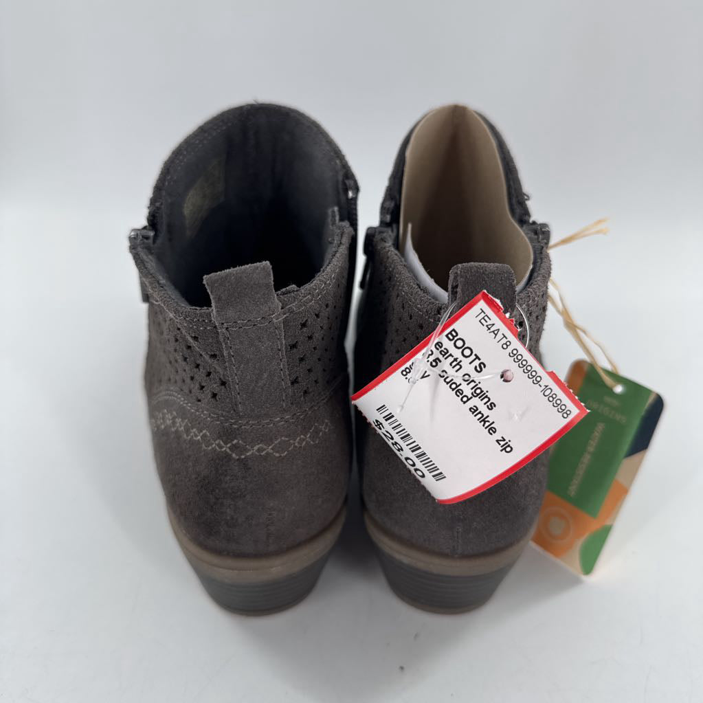 8.5 suded ankle zip bootie